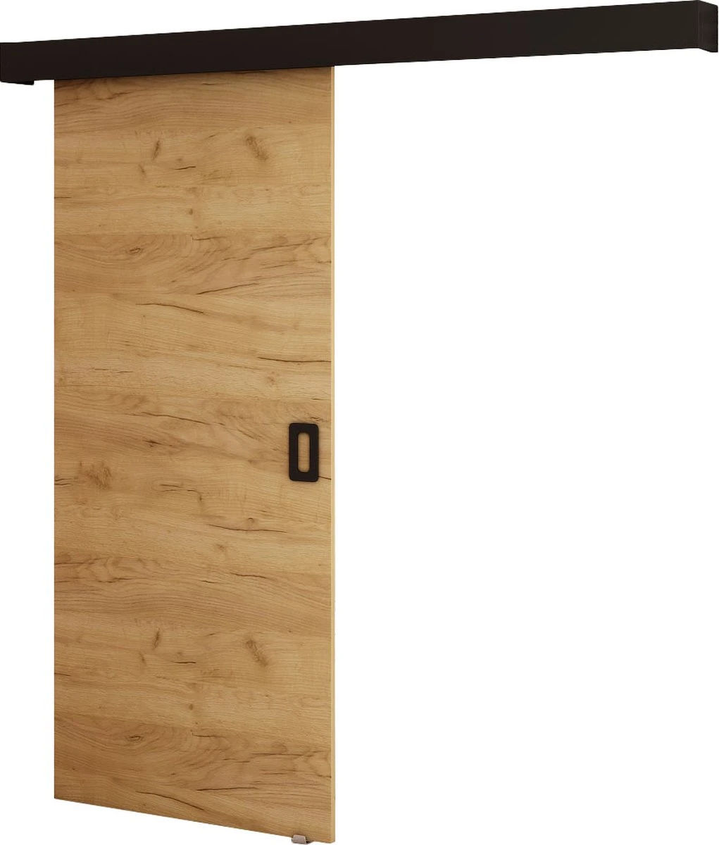 InspireMe - Système De Porte Coulissante Avec Rail - 90x204cm - MAY I - Chêne Doré + Cadre Zwart + Poignée Zwart Avec Système Soft-Close 1 InspireMe - Système De Porte Coulissante Avec Rail - 90x204cm - MAY I - Chêne Doré + Cadre Zwart + Poignée Zwart Avec Système Soft-Close