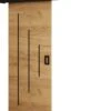 InspireMe - Système De Porte Coulissante Avec Rail - 90x204cm - MAY Y - Chêne Doré + Cadre Zwart + Poignée Zwart Avec Système Soft-Close