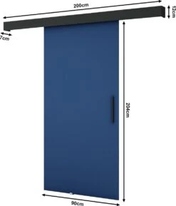 InspireMe - Système De Porte Coulissante Avec Rail - 90x204cm - POGO I - Bleu Marine + Cadre Zwart + Poignée Zwart 5 InspireMe - Système De Porte Coulissante Avec Rail - 90x204cm - POGO I - Bleu Marine + Cadre Zwart + Poignée Zwart -Meubles Soldes 1026x1200 2