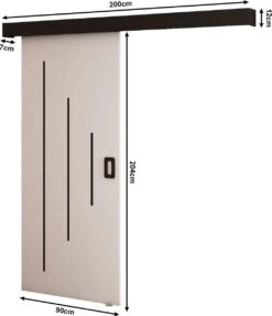 InspireMe - Système De Porte Coulissante Avec Rail - 90x204cm - MAY Y - Wit Mat + Cadre Zwart + Poignée Zwart -Meubles Soldes 1034x1200 12