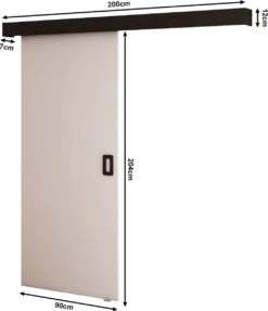 InspireMe - Système De Porte Coulissante Avec Rail - 90x204cm - MAY I - Wit Mat + Cadre Zwart + Poignée Zwart -Meubles Soldes 1034x1200 16