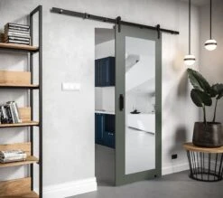 InspireMe - Système De Porte Coulissante Avec Rail - 90x204cm - PARKER II 90 - Légumes Avec Système Soft-Close
