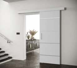 InspireMe - Système De Porte Coulissante Avec Rail - 90x204cm - AGRA IV - Wit Mat + Poignée Argent 3 InspireMe - Système De Porte Coulissante Avec Rail - 90x204cm - AGRA IV - Wit Mat + Poignée Argent -Meubles Soldes 1200x1062 63