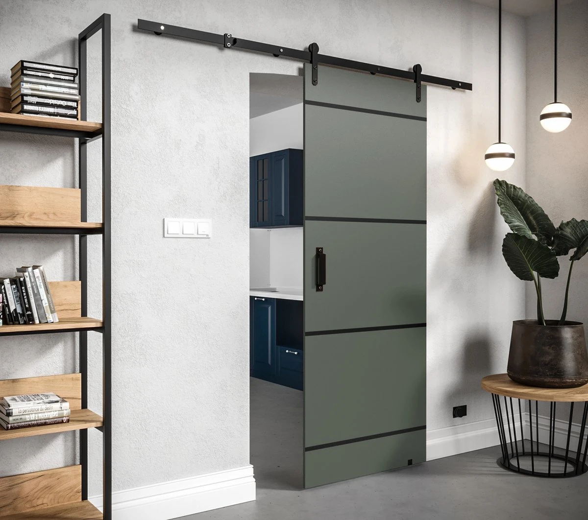 InspireMe - Système De Porte Coulissante Avec Rail - 90x204cm - PARKER IV 90 - Légumes Avec Système Soft-Close 1 InspireMe - Système De Porte Coulissante Avec Rail - 90x204cm - PARKER IV 90 - Légumes Avec Système Soft-Close