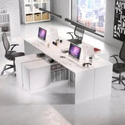 InspireMe- Bureau Moderne, Table, Table D'angle Pour Bureau, Crèche, Jeux, Bureau D'ordinateur, Table De Travail - 3 Tiroirs - 2 étagères - (138,2 Cm - 76 Cm - 50,4 Cm) - WITO (blanc) -Meubles Soldes 1200x1200 3