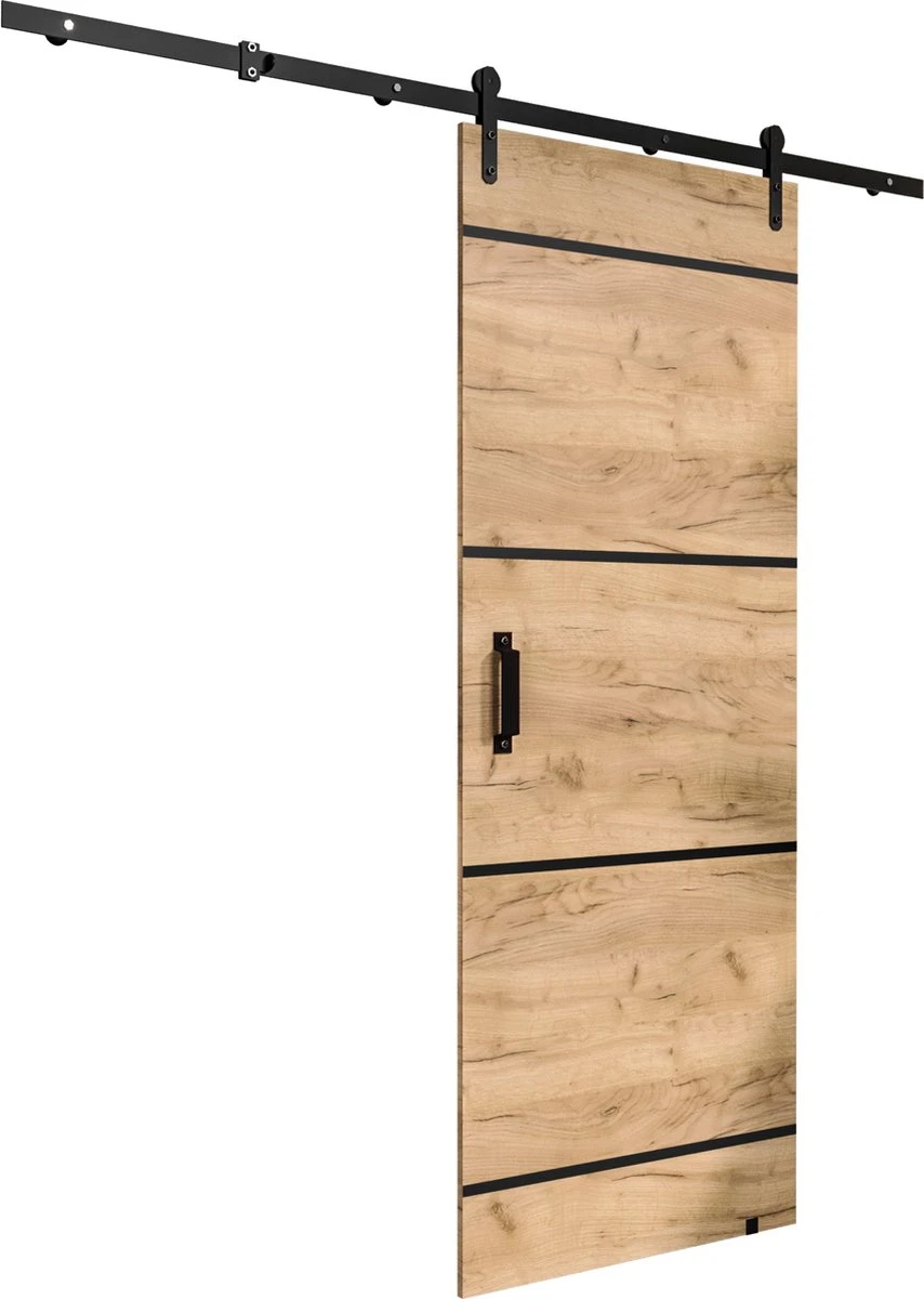 InspireMe - Système De Porte Coulissante Avec Rail - 90x204cm - PARKER IV 90 - Chêne Doré 1 InspireMe - Système De Porte Coulissante Avec Rail - 90x204cm - PARKER IV 90 - Chêne Doré