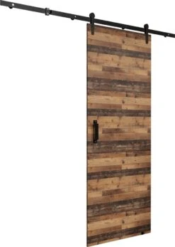 InspireMe - Système De Porte Coulissante Avec Rail - 90x204cm - PARKER I 90 - Bois à L'ancienne Avec Système Soft-Close