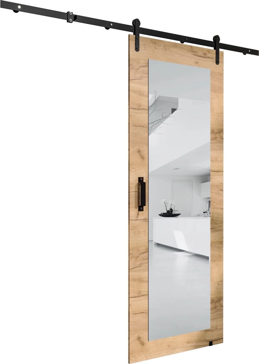 InspireMe - Système De Porte Coulissante Avec Rail - 90x204cm - PARKER II 90 - Chêne Doré 1 InspireMe - Système De Porte Coulissante Avec Rail - 90x204cm - PARKER II 90 - Chêne Doré