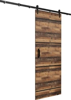 InspireMe - Système De Porte Coulissante Avec Rail - 90x204cm - PARKER IV 90 - Bois Ancien