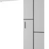 InspireMe - Système De Porte Coulissante Avec Rail - 90x204cm - AGRA VII - Wit Mat + Cadre Zwart + Poignée Zwart Avec Système Soft-Close