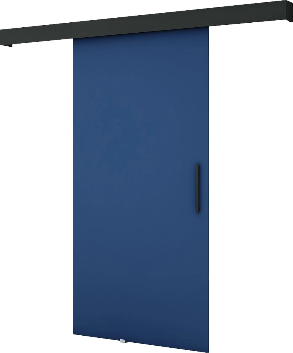 InspireMe - Système De Porte Coulissante Avec Rail - 90x204cm - POGO I - Bleu Marine + Cadre Zwart + Poignée Zwart 1 InspireMe - Système De Porte Coulissante Avec Rail - 90x204cm - POGO I - Bleu Marine + Cadre Zwart + Poignée Zwart